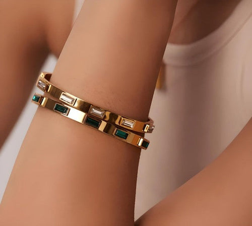 Baguette Gemstone Cuff Bracelet