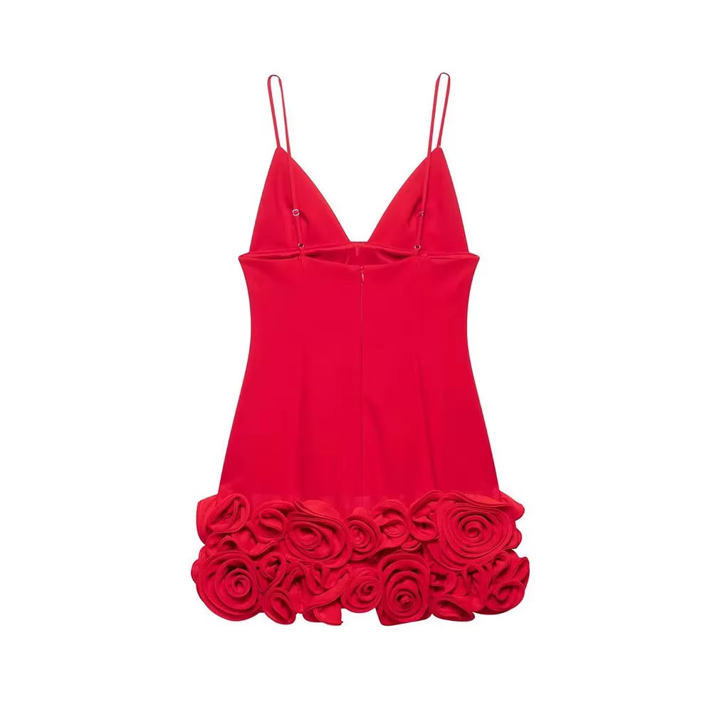 Sexy Women'S Convex Embellished Floral Designs Thin Shoulder Straps Hip Dresses Strapless Banquet Party Women'S Dresses