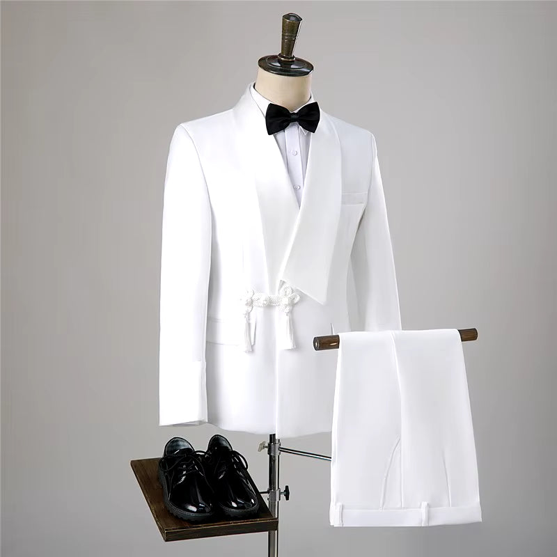 Custom Retro Black Frog Suit for Men - Formal Wedding Tuxedo with Comfortable Blazers for Groom and Dance Events