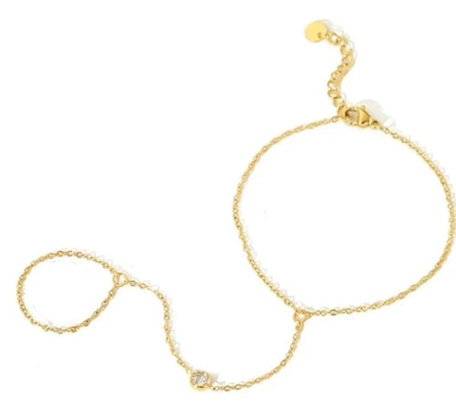 Dainty Crystal Hand Chain Bracelet