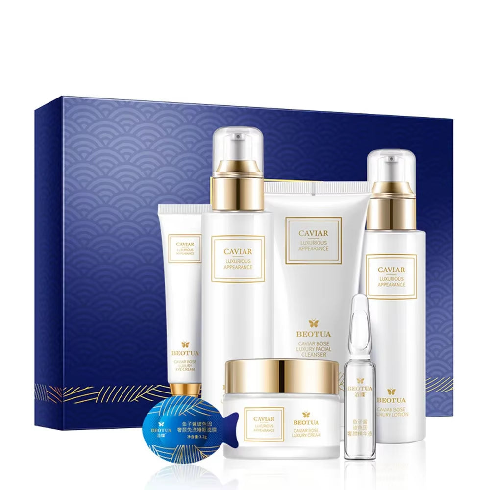 15-Piece Caviar Skin Care Set for Anti-Aging, Whitening, and Hydration - Korean Facial Care Collection