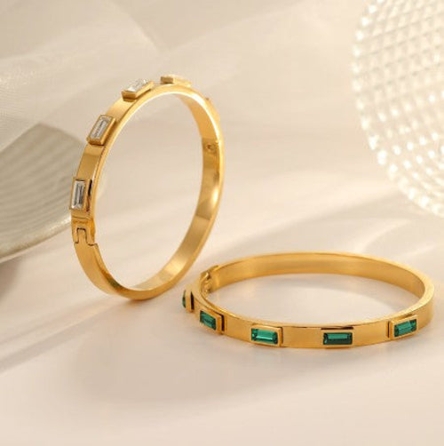 Baguette Gemstone Cuff Bracelet