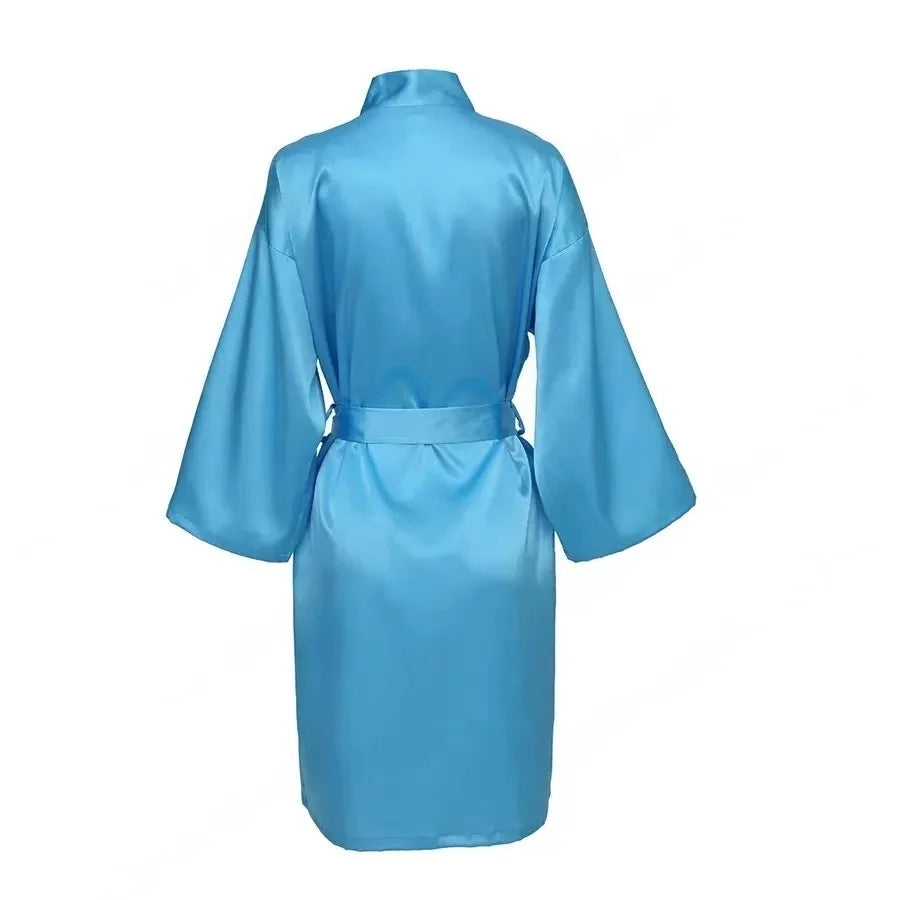 Custom Satin Wedding Bridesmaid Kimono Dressing Gown Bridesmaid Robes Soft Satin & Personalized Wedding/Bachelorette Party Robes