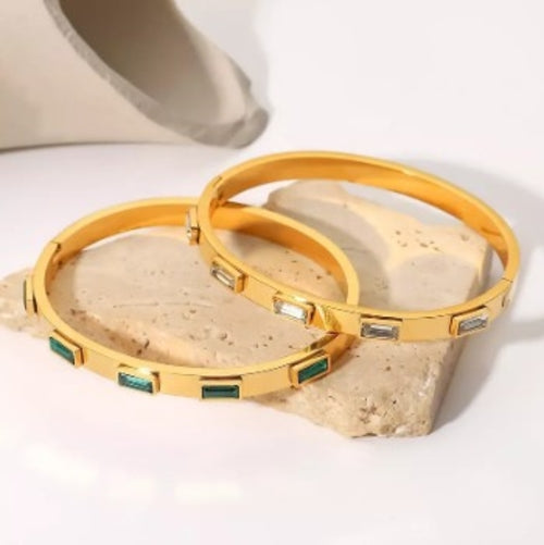 Baguette Gemstone Cuff Bracelet
