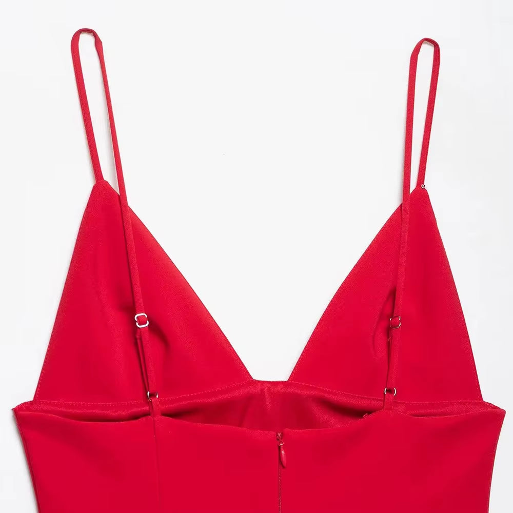 Sexy Women'S Convex Embellished Floral Designs Thin Shoulder Straps Hip Dresses Strapless Banquet Party Women'S Dresses