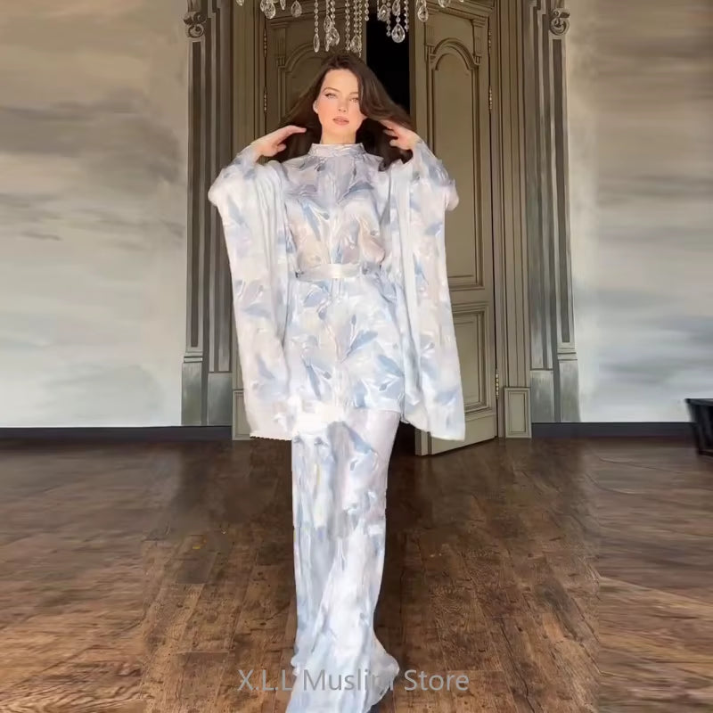 Korean Two Piece Set Party Dresses Summer Clothes Set Top and Skirt Casual Two-Piece Suit Elegant Flowers Dress for Women