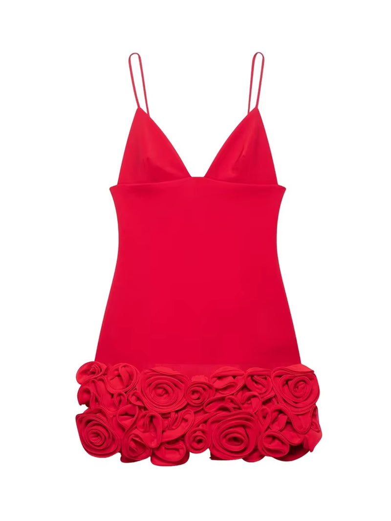 Sexy Women'S Convex Embellished Floral Designs Thin Shoulder Straps Hip Dresses Strapless Banquet Party Women'S Dresses