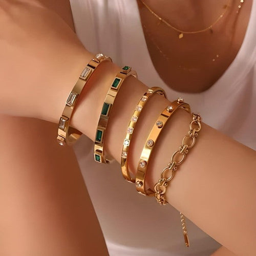 Baguette Gemstone Cuff Bracelet